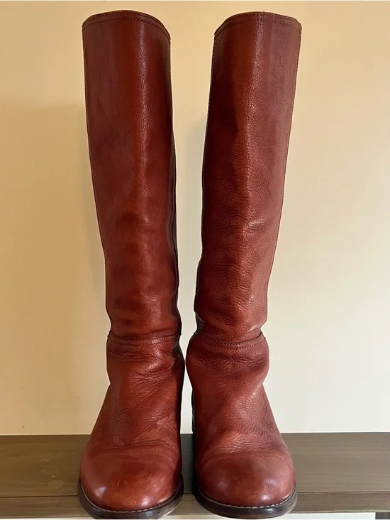 Madewell Tall Leather Equestrian Style Boots in Warm Chestnut - Picture 1 of 11